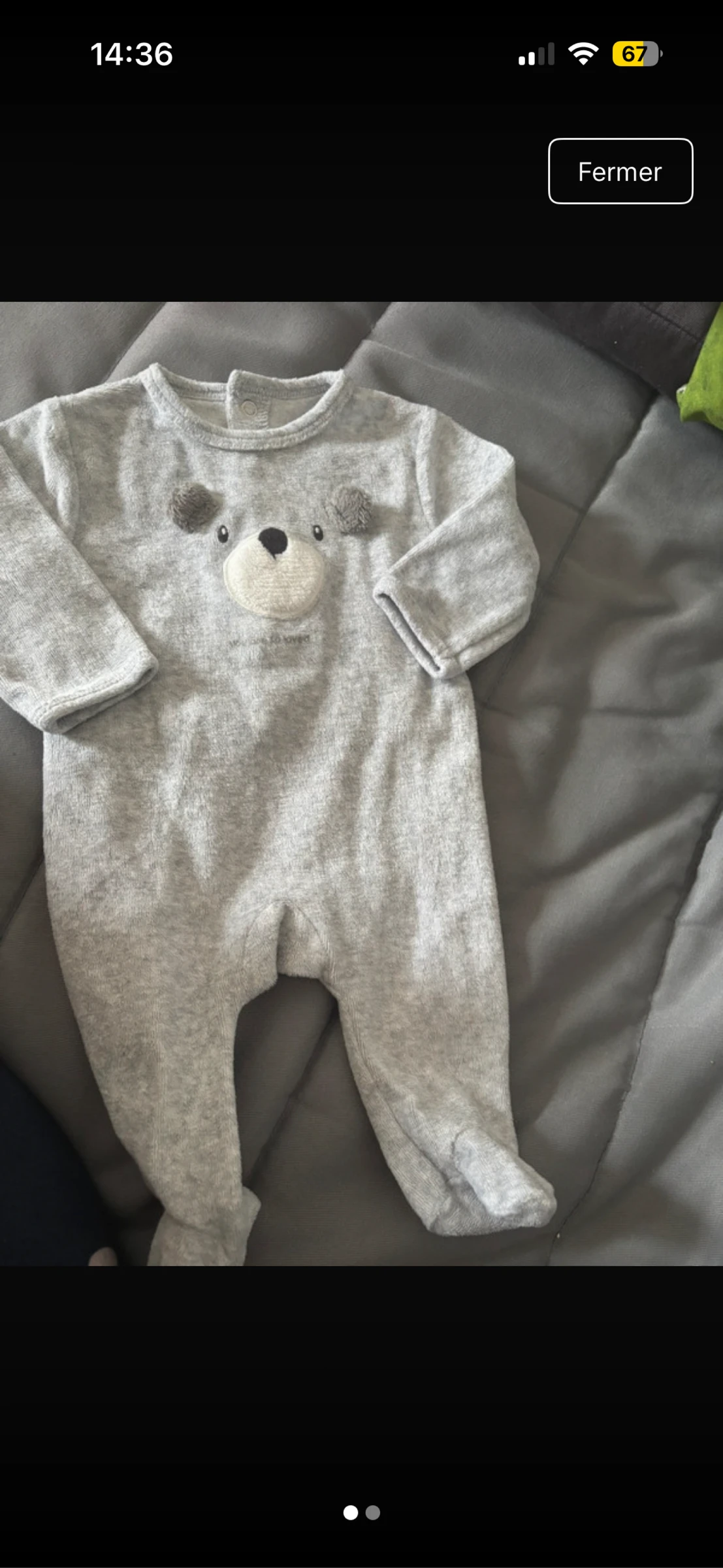 Pyjama velours mixte 